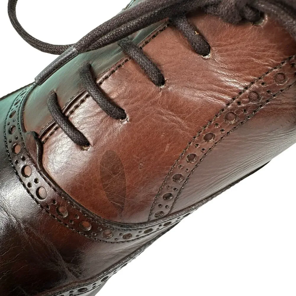 Wolf & Shepard Lace Up Leather Wing Tip Oxford Mens‎ Dress Shoe Size 9 1/2 A
